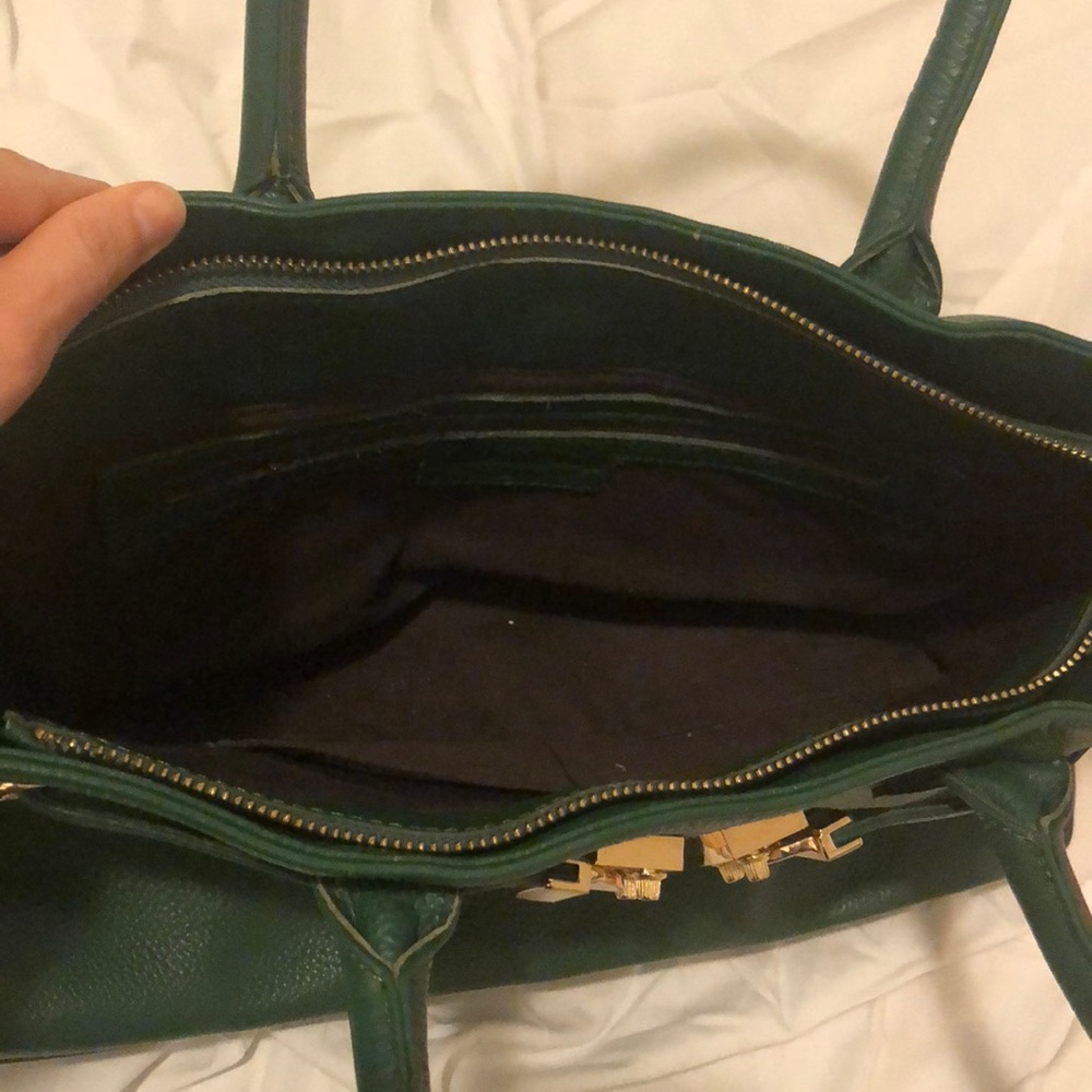 Onna Ehrlich Green Leather Gold Buckle Maya Tote - Picture 3 of 5